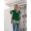 imageDisamer Summer Tops for Women 2025 Trendy Boho Floral Tank House Short Sleeve Shirts Loose Fit Casual Dressy Basic TeeFlower Feather Green