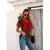imageDisamer Summer Tops for Women 2025 Trendy Boho Floral Tank House Short Sleeve Shirts Loose Fit Casual Dressy Basic TeeFlower Feather Red