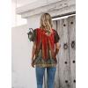 imageDisamer Summer Tops for Women 2025 Trendy Boho Floral Tank House Short Sleeve Shirts Loose Fit Casual Dressy Basic TeeFlower Feather Red