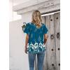 imageDisamer Summer Tops for Women 2025 Trendy Boho Floral Tank House Short Sleeve Shirts Loose Fit Casual Dressy Basic TeeFlower Leaf