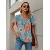 imageDisamer Summer Tops for Women 2025 Trendy Boho Floral Tank House Short Sleeve Shirts Loose Fit Casual Dressy Basic TeeFlower Mandala