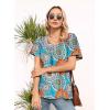 imageDisamer Summer Tops for Women 2025 Trendy Boho Floral Tank House Short Sleeve Shirts Loose Fit Casual Dressy Basic TeeFlower Mandala