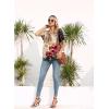 imageDisamer Summer Tops for Women 2025 Trendy Boho Floral Tank House Short Sleeve Shirts Loose Fit Casual Dressy Basic TeeFlower Morning Glory