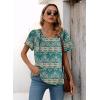 imageDisamer Summer Tops for Women 2025 Trendy Boho Floral Tank House Short Sleeve Shirts Loose Fit Casual Dressy Basic TeeFlower Retro