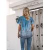 imageDisamer Summer Tops for Women 2025 Trendy Boho Floral Tank House Short Sleeve Shirts Loose Fit Casual Dressy Basic TeeFlower Wallpaper Blue