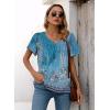 imageDisamer Summer Tops for Women 2025 Trendy Boho Floral Tank House Short Sleeve Shirts Loose Fit Casual Dressy Basic TeeFlower Wallpaper Blue