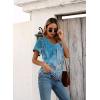 imageDisamer Summer Tops for Women 2025 Trendy Boho Floral Tank House Short Sleeve Shirts Loose Fit Casual Dressy Basic TeeFlower Wallpaper Blue