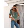 imageDisamer Summer Tops for Women 2025 Trendy Boho Floral Tank House Short Sleeve Shirts Loose Fit Casual Dressy Basic TeeFlower Wallpaper Green