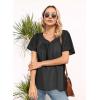 imageDisamer Summer Tops for Women 2025 Trendy Boho Floral Tank House Short Sleeve Shirts Loose Fit Casual Dressy Basic TeePure Black
