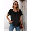 imageDisamer Summer Tops for Women 2025 Trendy Boho Floral Tank House Short Sleeve Shirts Loose Fit Casual Dressy Basic TeePure Black