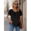 imageDisamer Summer Tops for Women 2025 Trendy Boho Floral Tank House Short Sleeve Shirts Loose Fit Casual Dressy Basic TeePure Black