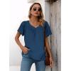 imageDisamer Summer Tops for Women 2025 Trendy Boho Floral Tank House Short Sleeve Shirts Loose Fit Casual Dressy Basic TeePure Blue