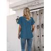 imageDisamer Summer Tops for Women 2025 Trendy Boho Floral Tank House Short Sleeve Shirts Loose Fit Casual Dressy Basic TeePure Blue