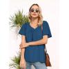 imageDisamer Summer Tops for Women 2025 Trendy Boho Floral Tank House Short Sleeve Shirts Loose Fit Casual Dressy Basic TeePure Blue