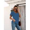 imageDisamer Summer Tops for Women 2025 Trendy Boho Floral Tank House Short Sleeve Shirts Loose Fit Casual Dressy Basic TeePure Blue