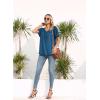 imageDisamer Summer Tops for Women 2025 Trendy Boho Floral Tank House Short Sleeve Shirts Loose Fit Casual Dressy Basic TeePure Blue