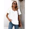 imageDisamer Summer Tops for Women 2025 Trendy Boho Floral Tank House Short Sleeve Shirts Loose Fit Casual Dressy Basic TeePure White