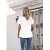 imageDisamer Summer Tops for Women 2025 Trendy Boho Floral Tank House Short Sleeve Shirts Loose Fit Casual Dressy Basic TeePure White