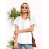 imageDisamer Summer Tops for Women 2025 Trendy Boho Floral Tank House Short Sleeve Shirts Loose Fit Casual Dressy Basic TeePure White