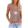 imageDisamer Summer Tank Tops for Women 2025 Trendy Spring Fashion Cute Printed Loose Fit Workout V Neck Sleeveless ShirtsPrint Brown