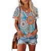 imageDisamer Summer Tops for Women 2025 Trendy Boho Floral Tank House Short Sleeve Shirts Loose Fit Casual Dressy Basic TeeFlower Mandala