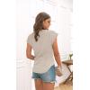imageDisamer Summer Cap Sleeve Tank Tops for Women Trendy 2025 Loose Fit Basic Solid Color V Neck Short Sleeve ShirtsA Pure Apricot