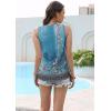 imageDisamer Tank Tops for Women 2025 Vacation Summer Spring Outfits Lace V Neck Button Down Loose Fit Sleeveless T ShirtsFloral Blue