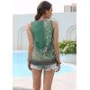 imageDisamer Tank Tops for Women 2025 Vacation Summer Spring Outfits Lace V Neck Button Down Loose Fit Sleeveless T ShirtsFloral Green