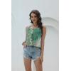 imageDisamer Tank Tops for Women 2025 Vacation Summer Spring Outfits Lace V Neck Button Down Loose Fit Sleeveless T ShirtsFloral Green