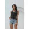 imageDisamer Tank Tops for Women 2025 Vacation Summer Spring Outfits Lace V Neck Button Down Loose Fit Sleeveless T ShirtsLace Black