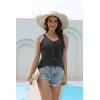 imageDisamer Tank Tops for Women 2025 Vacation Summer Spring Outfits Lace V Neck Button Down Loose Fit Sleeveless T ShirtsLace Black