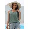 imageDisamer Tank Tops for Women 2025 Vacation Summer Spring Outfits Lace V Neck Button Down Loose Fit Sleeveless T ShirtsLace Green
