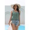 imageDisamer Tank Tops for Women 2025 Vacation Summer Spring Outfits Lace V Neck Button Down Loose Fit Sleeveless T ShirtsLace Green