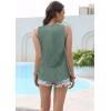 imageDisamer Tank Tops for Women 2025 Vacation Summer Spring Outfits Lace V Neck Button Down Loose Fit Sleeveless T ShirtsLace Green