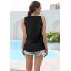 imageDisamer Tank Tops for Women 2025 Vacation Summer Spring Outfits Lace V Neck Button Down Loose Fit Sleeveless T ShirtsLiu Black