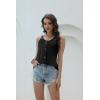 imageDisamer Tank Tops for Women 2025 Vacation Summer Spring Outfits Lace V Neck Button Down Loose Fit Sleeveless T ShirtsLiu Black