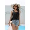 imageDisamer Tank Tops for Women 2025 Vacation Summer Spring Outfits Lace V Neck Button Down Loose Fit Sleeveless T ShirtsLiu Black