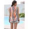 imageDisamer Tank Tops for Women 2025 Vacation Summer Spring Outfits Lace V Neck Button Down Loose Fit Sleeveless T ShirtsStriped Orange