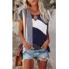 imageDisamer Womens Shirts Dressy Casual Short Sleeve Summer Tops 2025 Spring Fashion Crew Neck Loose Fit Basic Tee BlouseStriped Blue
