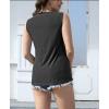 imageDisamer Womens Summer Tops 2025 Trendy Sleeveless TShirt Dressy Casual Cute Loose Fit Tank Lace V Neck Tunic BlouseLace Black