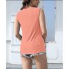 imageDisamer Womens Summer Tops 2025 Trendy Sleeveless TShirt Dressy Casual Cute Loose Fit Tank Lace V Neck Tunic BlouseLace Orange