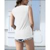 imageDisamer Womens Summer Tops 2025 Trendy Sleeveless TShirt Dressy Casual Cute Loose Fit Tank Lace V Neck Tunic BlouseLace White