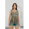 imageDisamer Womens Tank Tops 2025 Pleated Spring Outfis Crochet Square Collar Floral Button Down Summer Top Sleeveless ShirtsDewdrop Yellow