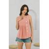 imageDisamer Womens Tank Tops 2025 Pleated Spring Outfis Crochet Square Collar Floral Button Down Summer Top Sleeveless ShirtsLace Orange
