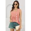 imageDisamer Womens Tank Tops 2025 Pleated Spring Outfis Crochet Square Collar Floral Button Down Summer Top Sleeveless ShirtsLace Orange