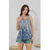 imageDisamer Womens Tank Tops 2025 Pleated Spring Outfis Crochet Square Collar Floral Button Down Summer Top Sleeveless ShirtsStriped Blue