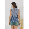 imageDisamer Womens Tank Tops 2025 Pleated Spring Outfis Crochet Square Collar Floral Button Down Summer Top Sleeveless ShirtsStriped Blue