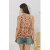 imageDisamer Womens Tank Tops 2025 Pleated Spring Outfis Crochet Square Collar Floral Button Down Summer Top Sleeveless ShirtsStriped Orange