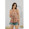 imageDisamer Womens Tank Tops 2025 Pleated Spring Outfis Crochet Square Collar Floral Button Down Summer Top Sleeveless ShirtsStriped Orange