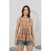 imageDisamer Womens Tank Tops 2025 Pleated Spring Outfis Crochet Square Collar Floral Button Down Summer Top Sleeveless ShirtsStriped Orange